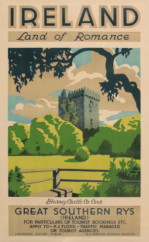 Ireland Great Southern Rys Blarney Castle travel poster